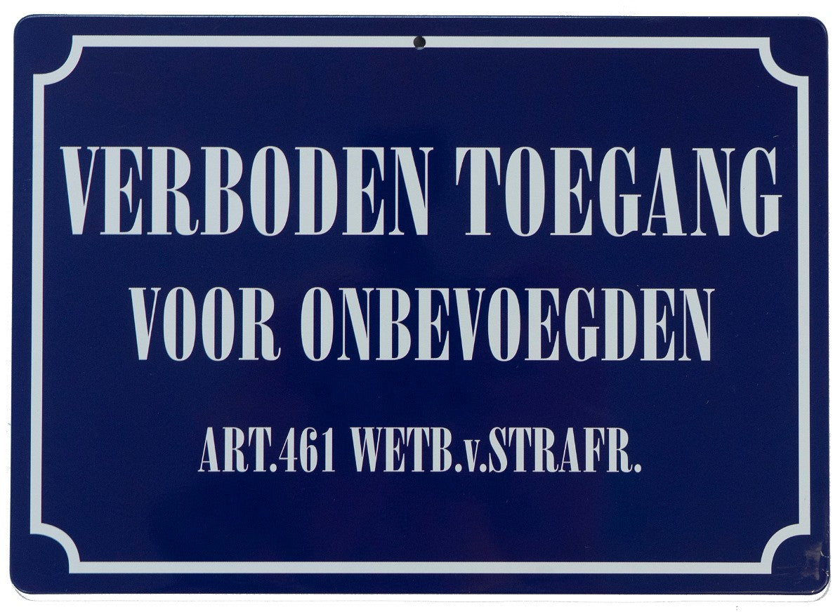 Panneau d'accès interdit en plastique