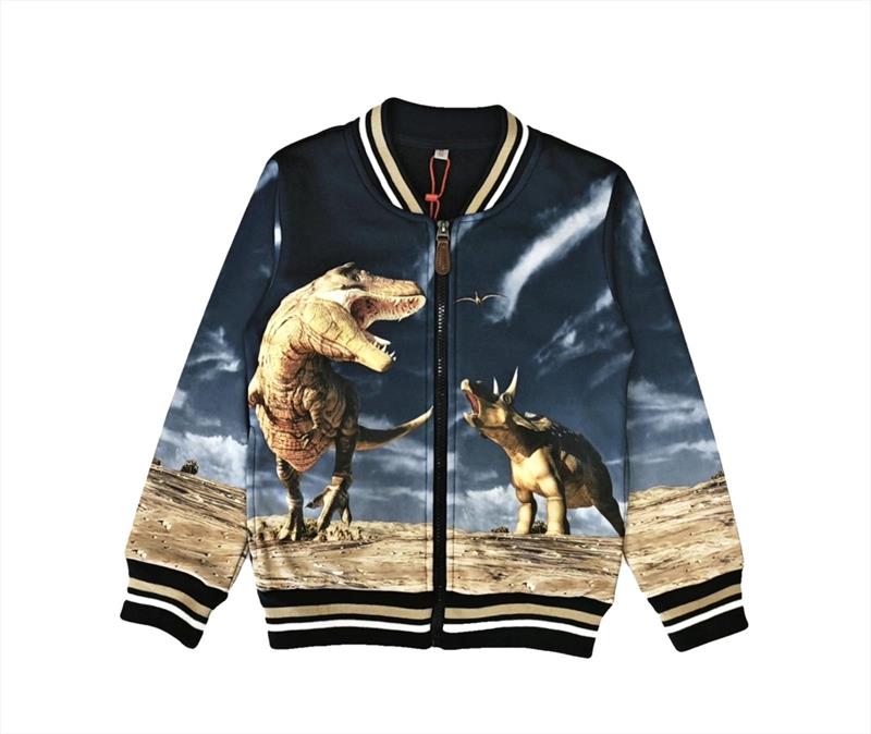 Donkerblauw vest / Jack met Dinosaurus zonder capuchon