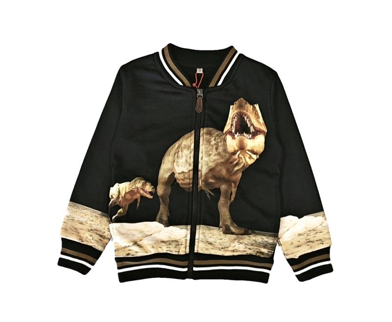 Zwart vest / Jack met Dinosaurus zonder capuchon
