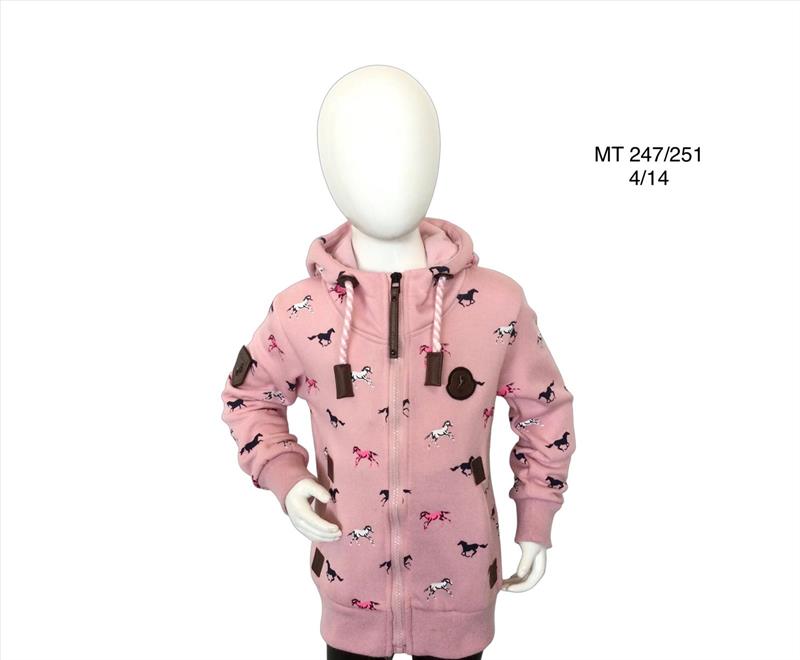 Lichtroze vest met paarden