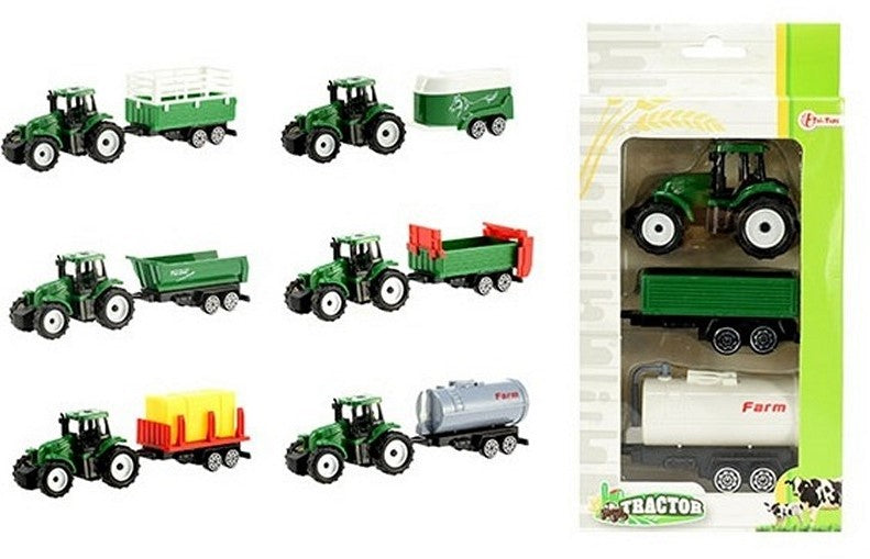 Tracteur avec 2 remorques