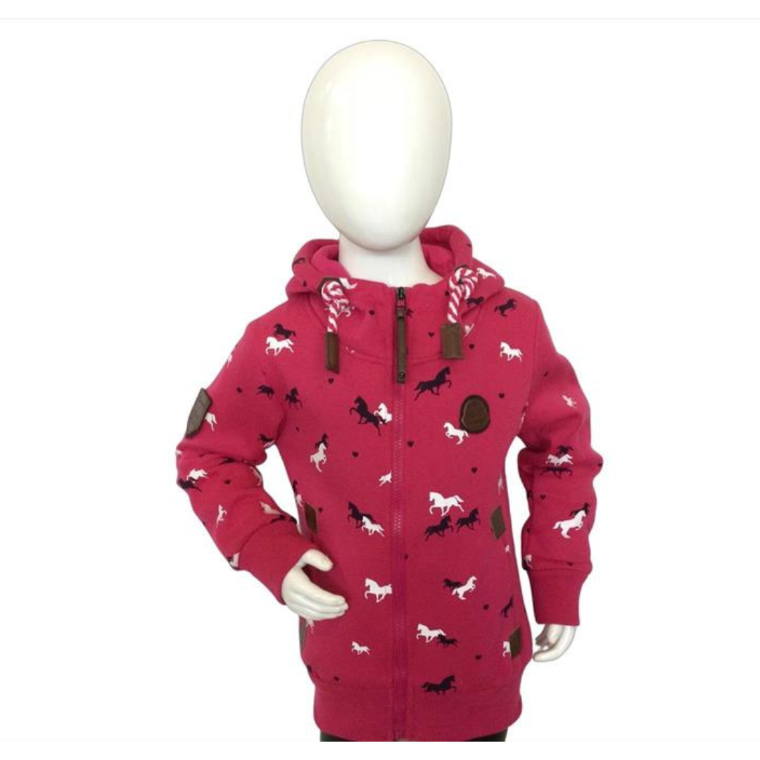 Roze vest met paarden