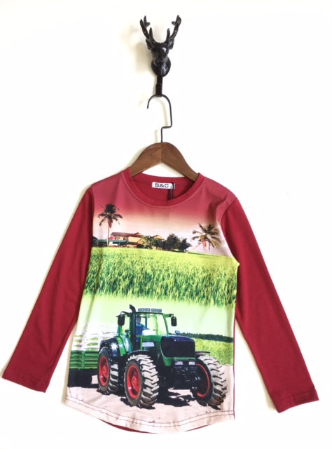 Bordeaux Longsleeve with Fendt tractor