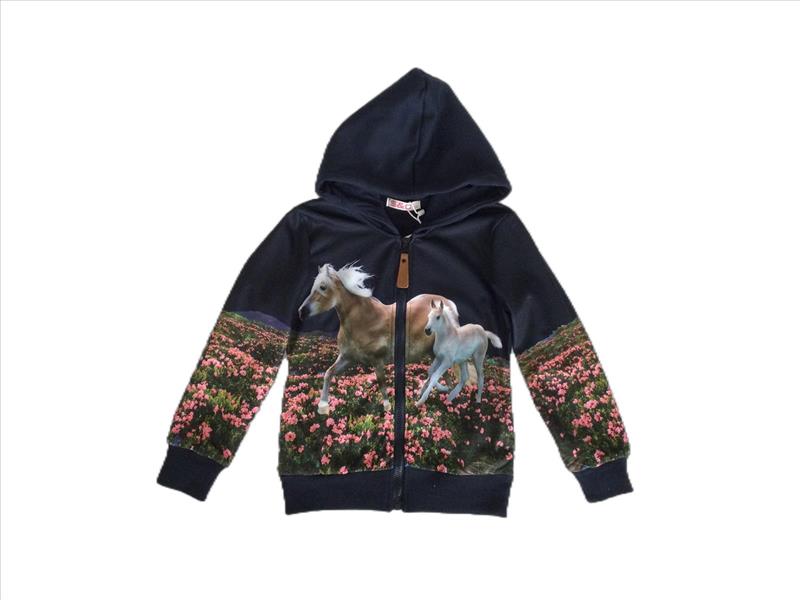Zwart vest met paarden