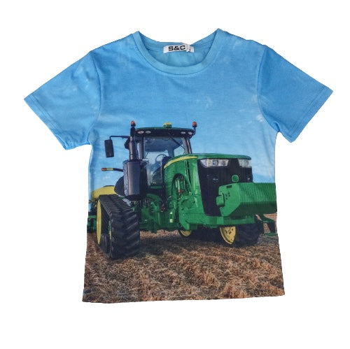 T-shirt John Deere aqua blue