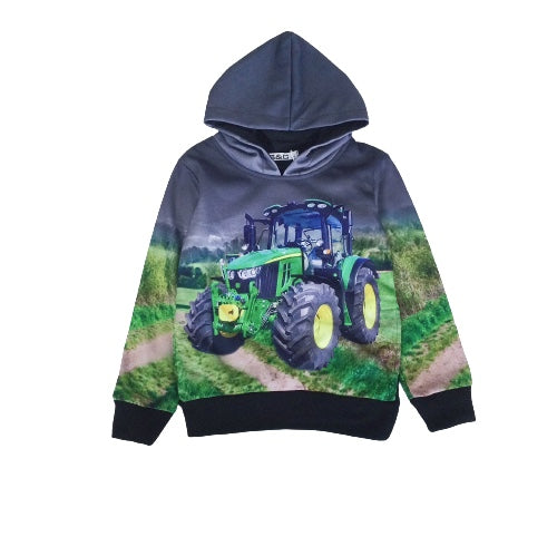 Dunkelgrauer Hoodie mit John Deere