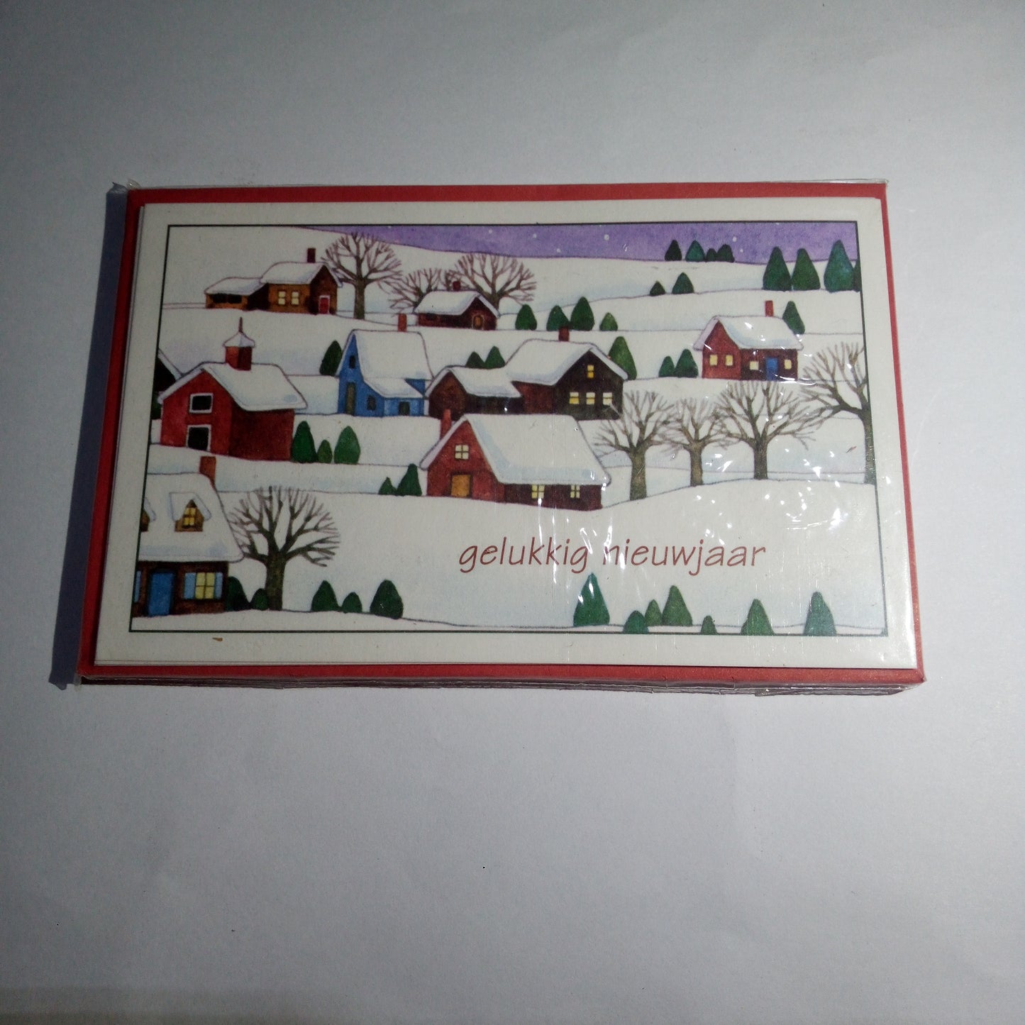 New Year card village snow