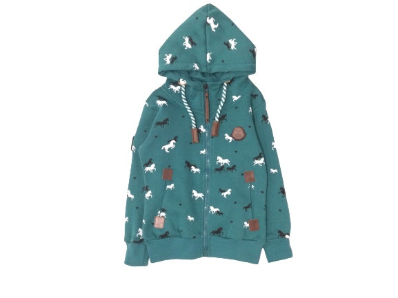 Vest turquoise met paarden