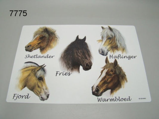 Placemat with different horses