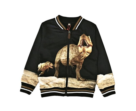 Zwart vest / Jack met Dinosaurus zonder capuchon