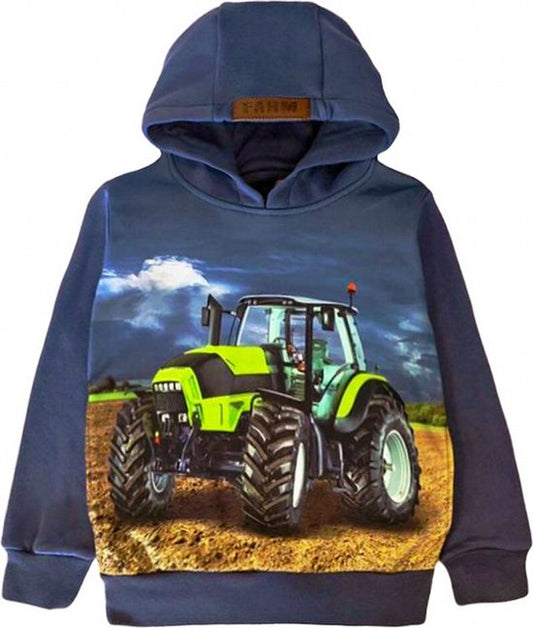 Sweater Hoodie trui met groene tractor Deutz trekker