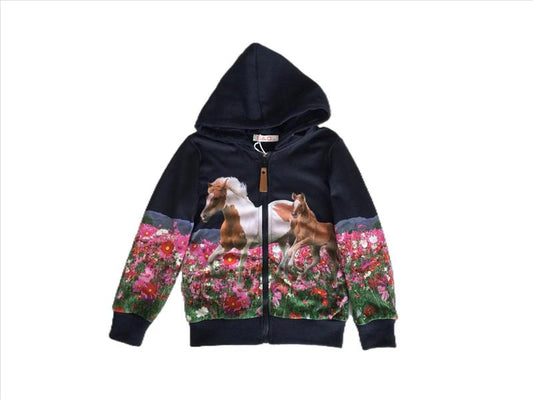 Gilet bleu foncé à chevaux