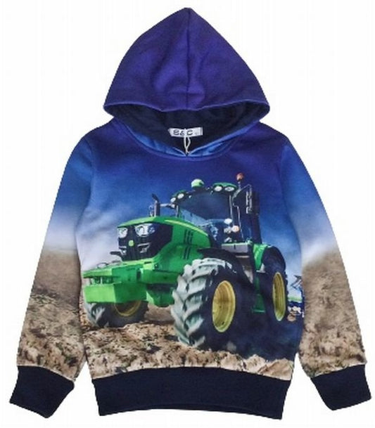 Blauer Hoodie mit John Deere