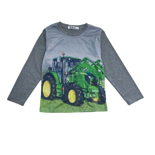 Gray Longsleeve John Deere tractor