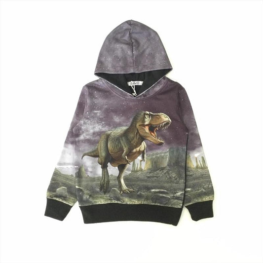 Black hoodie with dino T-rex