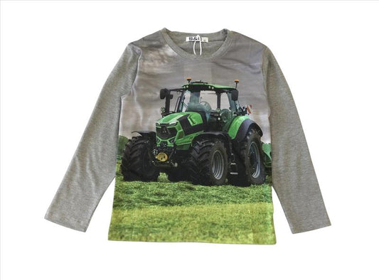Graues Longsleeve mit Deutz Traktor