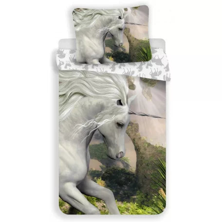 Duvet cover white unicorn