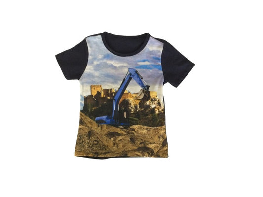 Chemise bleu foncé avec excavatrice