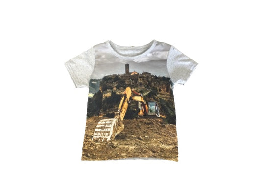 grijs shirt met graafmachine